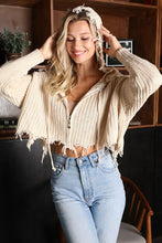 Load image into Gallery viewer, Distressed Cropped Sweater
