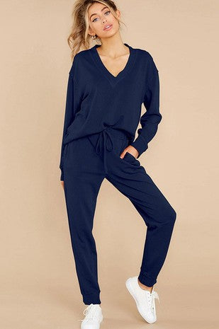 In The Navy Jogger Set